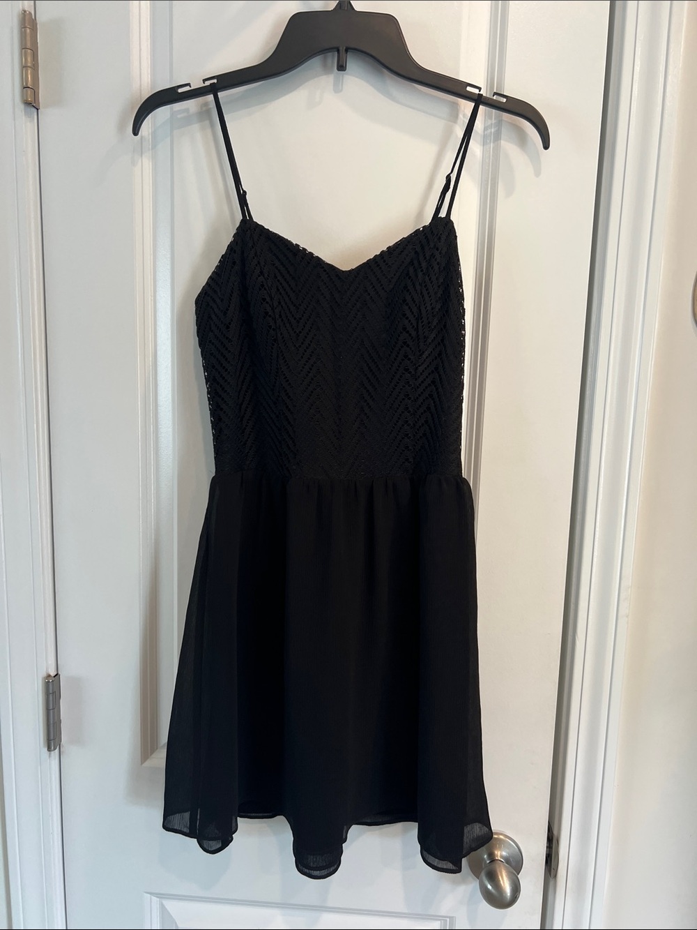 Candie’s Junior Black Spaghetti-Strap Skater Dress